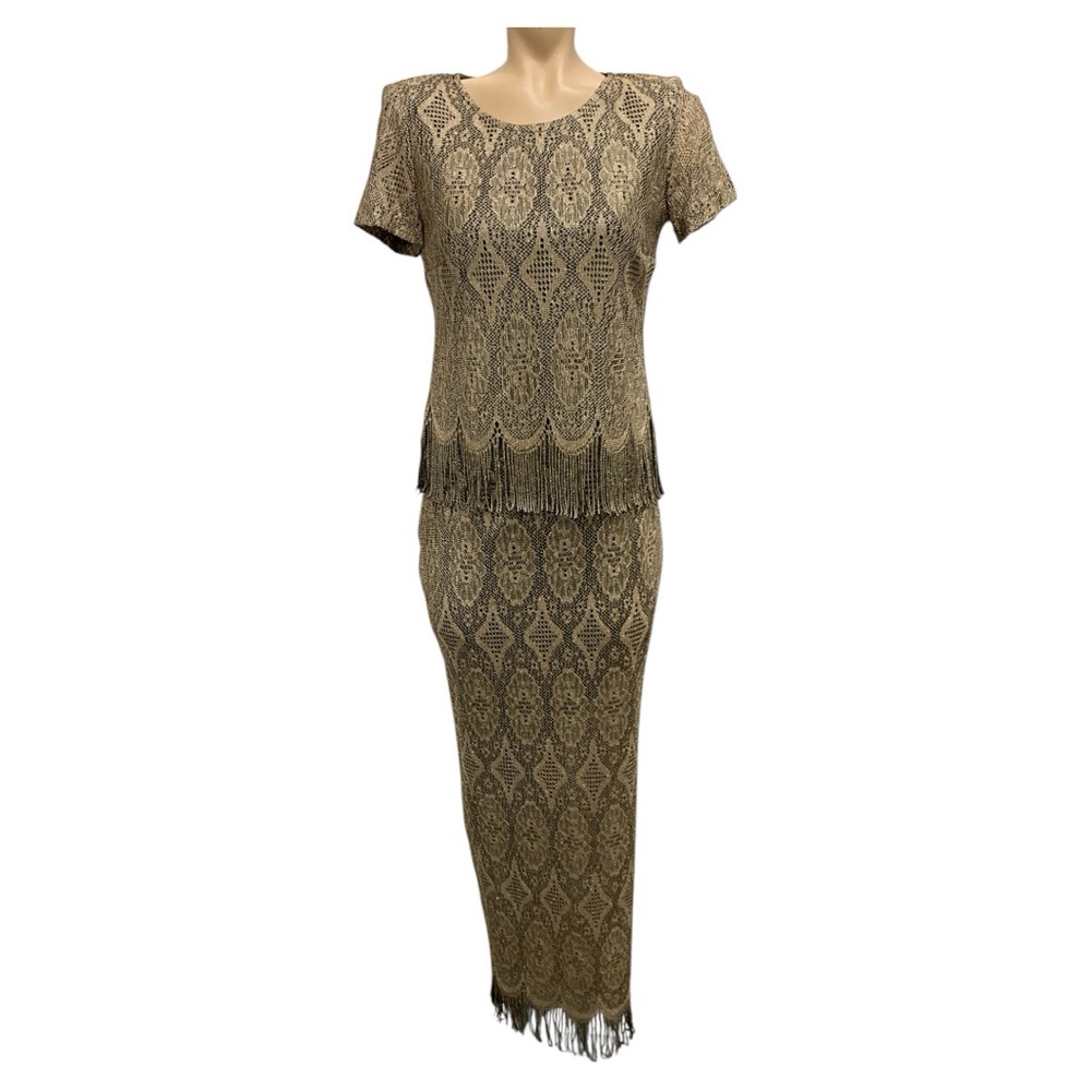 Cartise Lace Fringe Top/ Skirt SET size 10 Medium